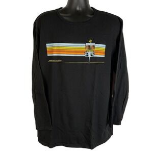 Huk Lab Disc Golf Long Sleeve Shirt Black Keepon Huckin Graphic Print Men XL